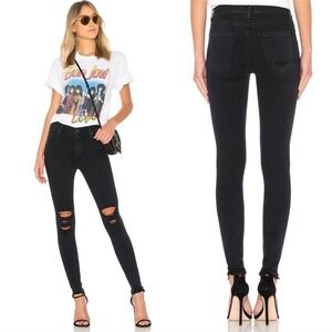 AGOLDE x Revolve Sophie High Rise Jeans Ruthless Size 30 Washed Black Distressed